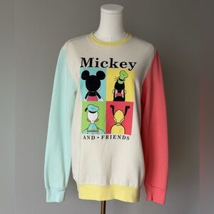 Disney Mickey & Friends Cream Sweatshirt with Pale Yellow Trim